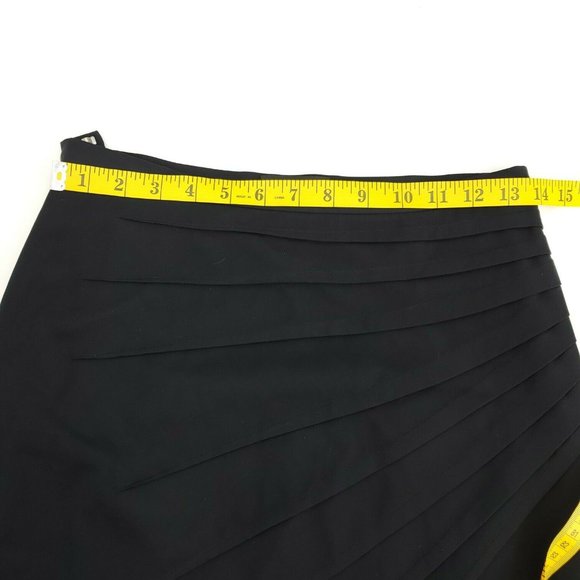 Catherine Malandrino Womens Black Pleated Front Side Slit Pencil Skirt Size 4 - Picture 10 of 14